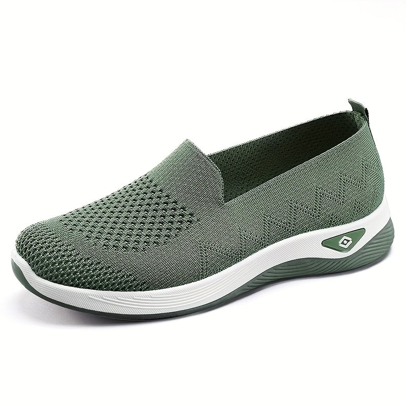 Women's Mesh Slip-On Sneakers Lightweight Comfort Walking Shoes Black