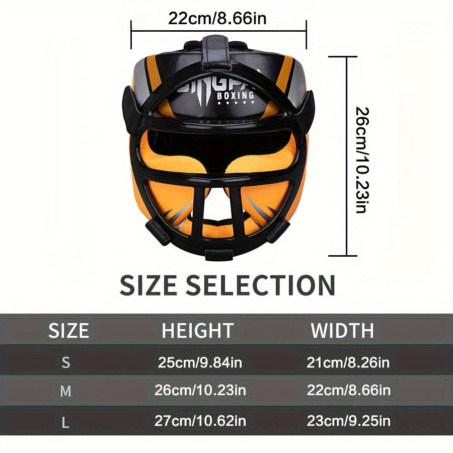 Thickened Fully Enclosed Boxing Head Guard for Training PU Mixed Color