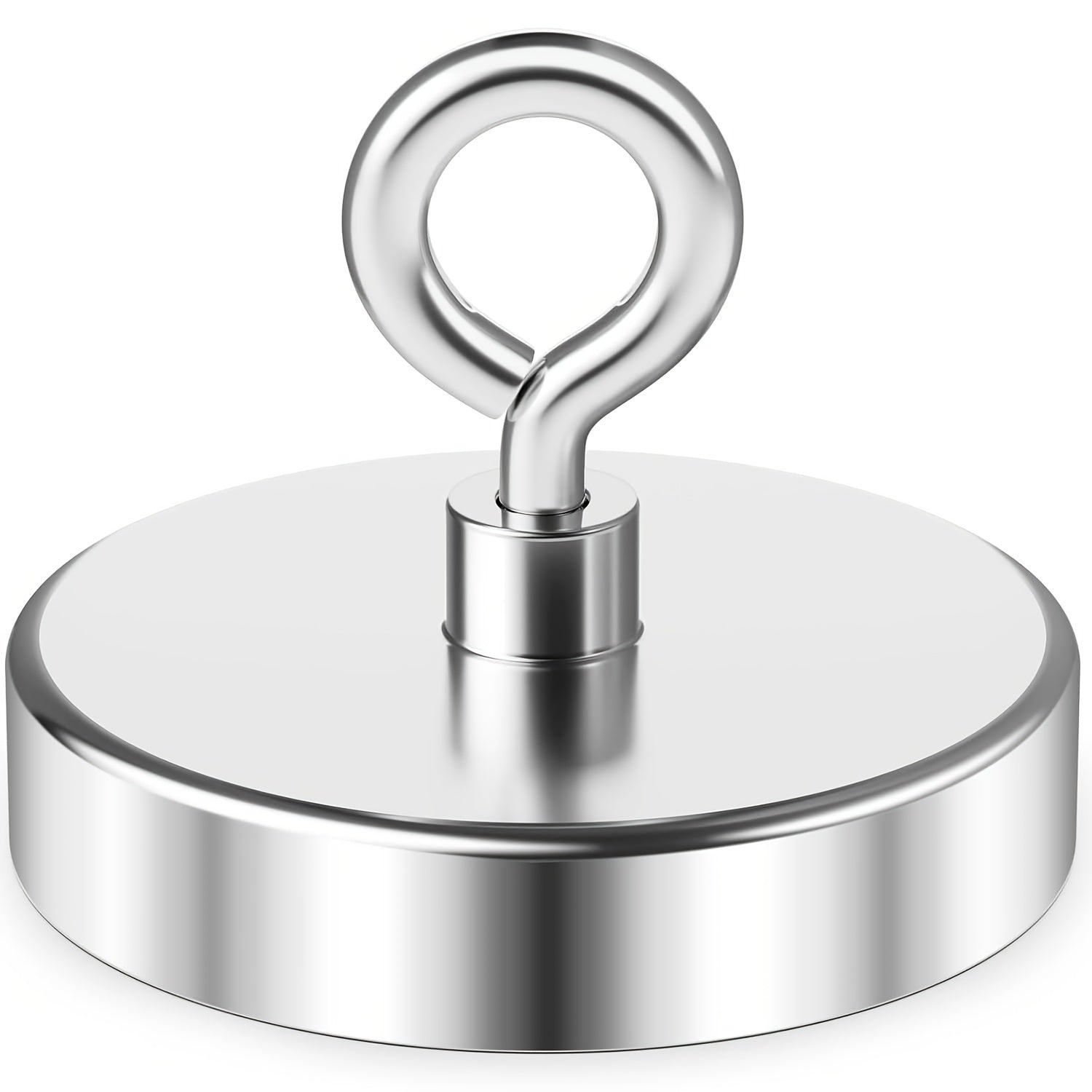 Neodymium Fishing Magnet with Eyebolt Heavy Duty Metal Wall Mount Polished Finish