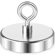 Neodymium Fishing Magnet with Eyebolt Heavy Duty Metal Wall Mount Polished Finish
