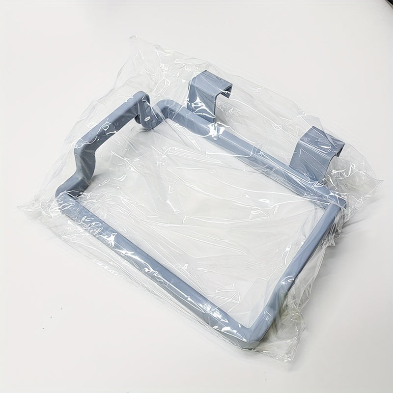 Organizador de bolsas de plástico con gancho para puerta de armario azul, solución de almacenamiento