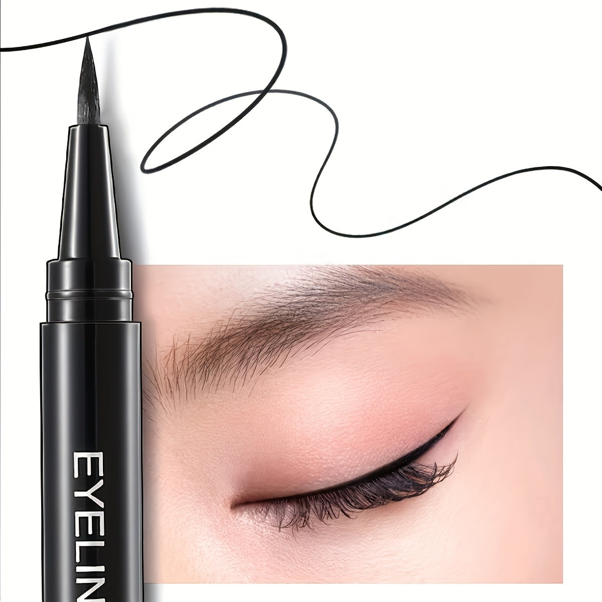 Set of 3 Black Liquid Eyeliner Pens Waterproof Smudge-Proof Ultra-Fine Tip for Beginners