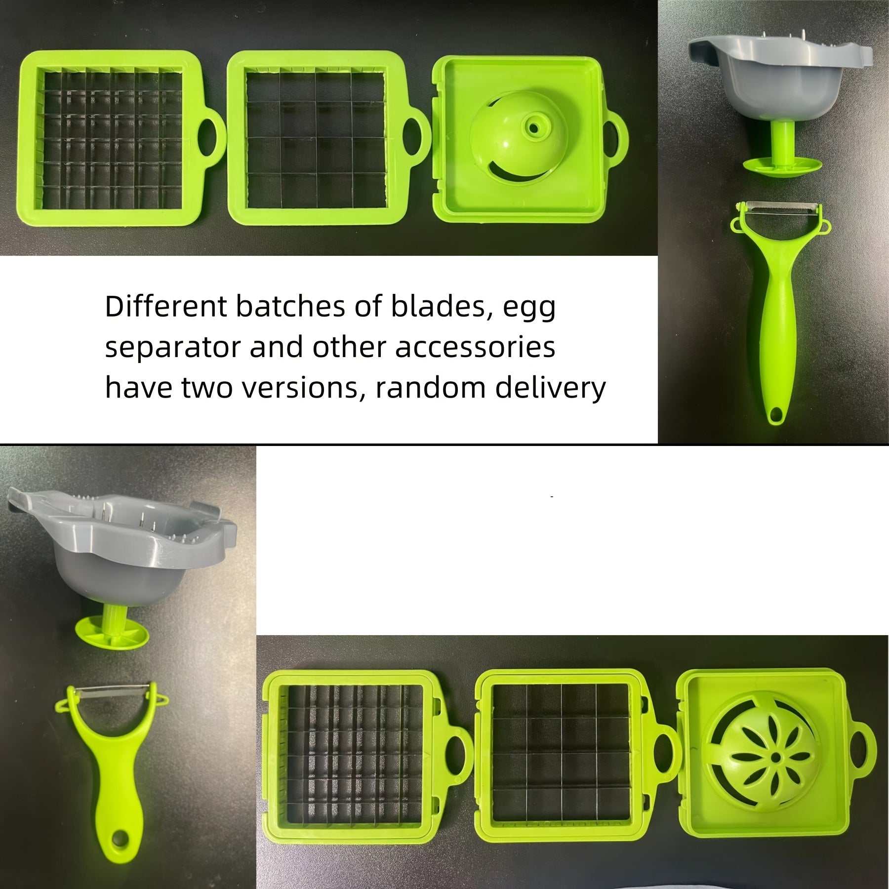 16 ta oshxona sabzavotlarini maydalash va bo‘laklash uchun to‘plam, piyoz maydalagich va kartoshka shredder bilan