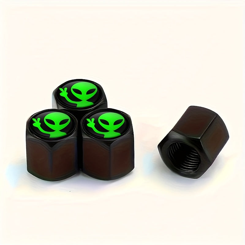 4PCS Cubiertas de válvula de neumático para coche Accesorios universales de aluminio para ruedas