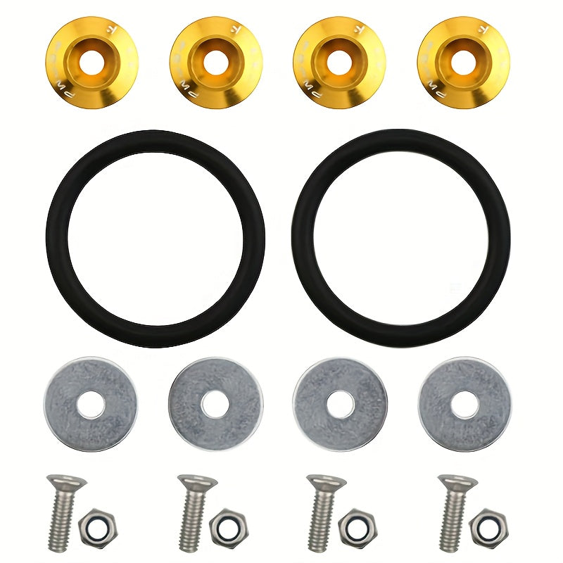 4 Pcs Aluminum Quick Release Fasteners for Car Bumpers and Fenders