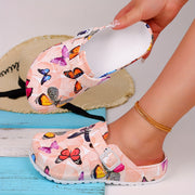 Women’s EVA Butterfly Print Slide Sandals Lightweight Flat Casual Shoes