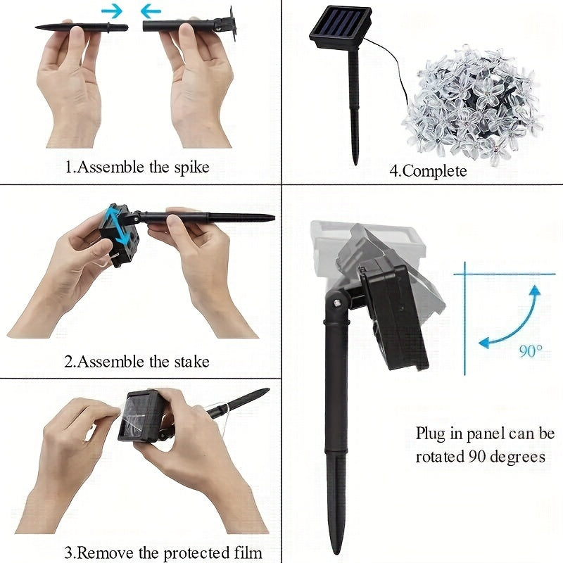 Luces de cadena solares exteriores en forma de cereza con 20/50/100 LED, impermeables IP44, blanco cálido o blanco