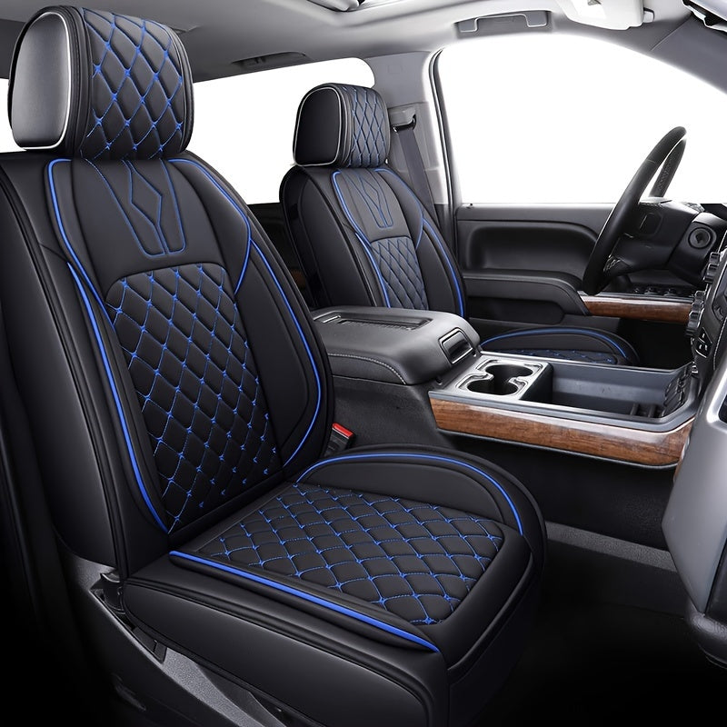 Custom Fit Waterproof Faux Leather Seat Cover Full Set for Crew Cab Pickup