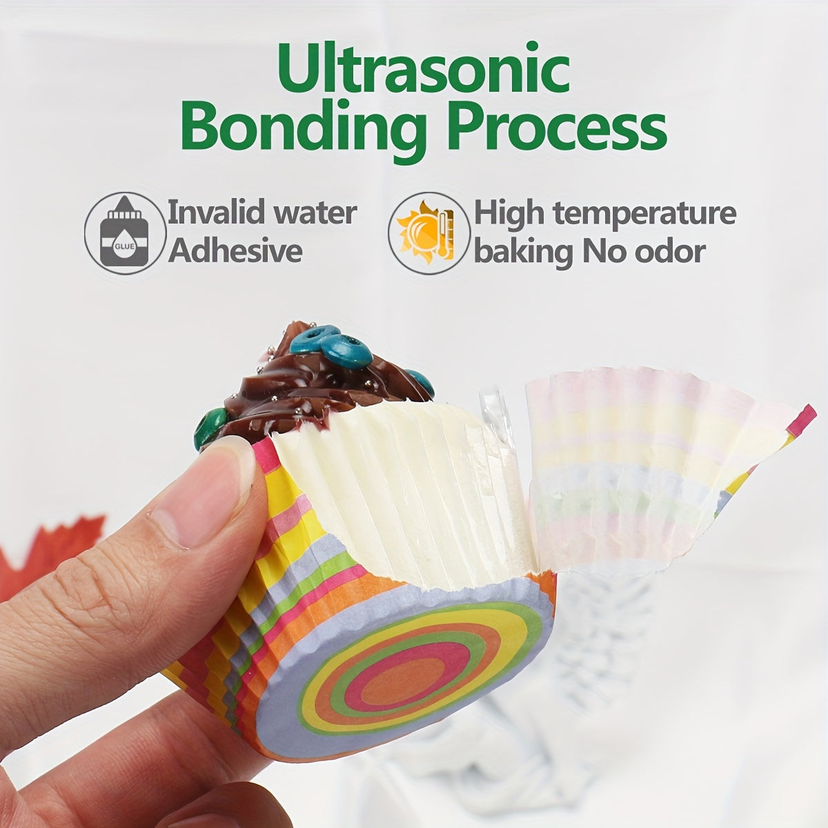 100 piezas de moldes desechables para muffins con patrones de espiral coloridos, papel para cupcakes, moldes para hornear