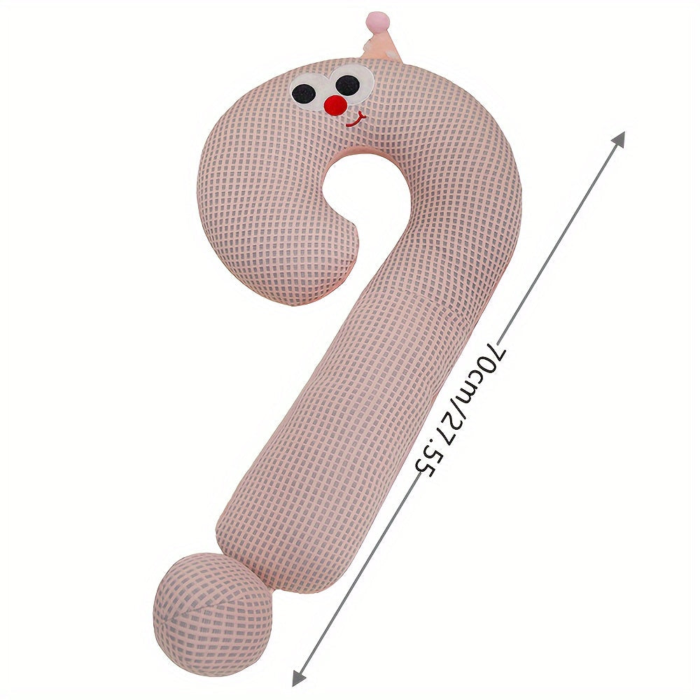 Cartoon Question Mark Sleep Pillow with Big Eyes Soft Polyester for Relaxing