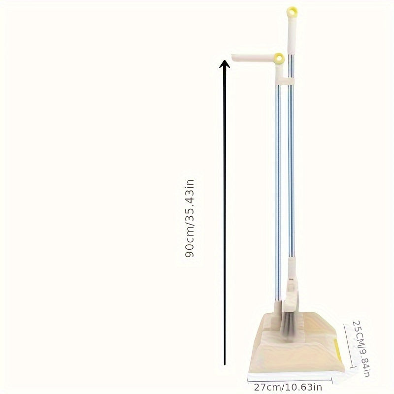 "Turg'un supuruvchi va axlat to'plovchi to'plam - Shamolga chidamli dizayn - Suv o'tkazmaydigan, yotoqxona, hammom, oshxona, yashash xonasi uchun qattiq pollarga mos - Uy uchun zarur tozalash materiallari"