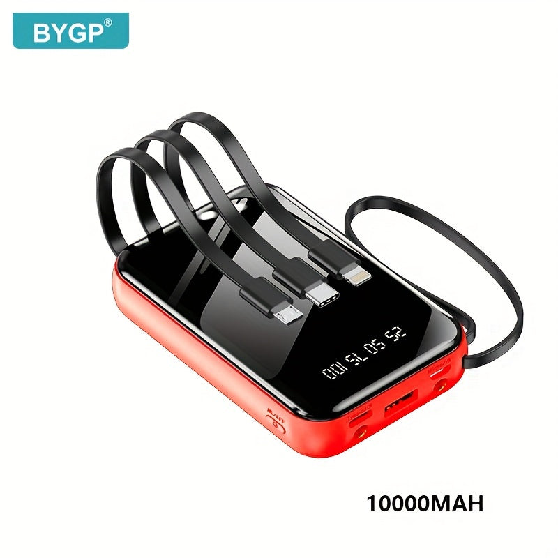 10000mAh quvvatga ega portativ quvvat banki, LED displey, USB Type-C zaryadlovchi, chiroq, qayta zaryadlanadigan litiy polymer batareya va iPhone/Android qurilmalari uchun favqulodda zaxira.