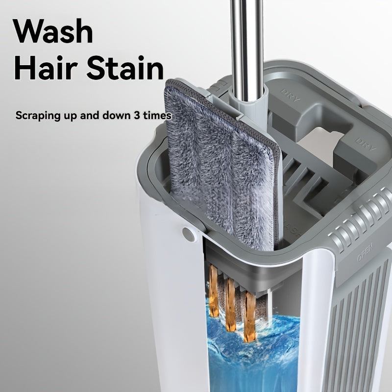 Ko'p funksiyali mopu to'plami - Nam va quruq tozalash uchun - Oshxonalar, hammomlar va yashash xonalarida oson tozalash uchun qalin, chizishsiz padlar bilan - Har xil yuzalar uchun mo'ljallangan mustahkam metall tutqich