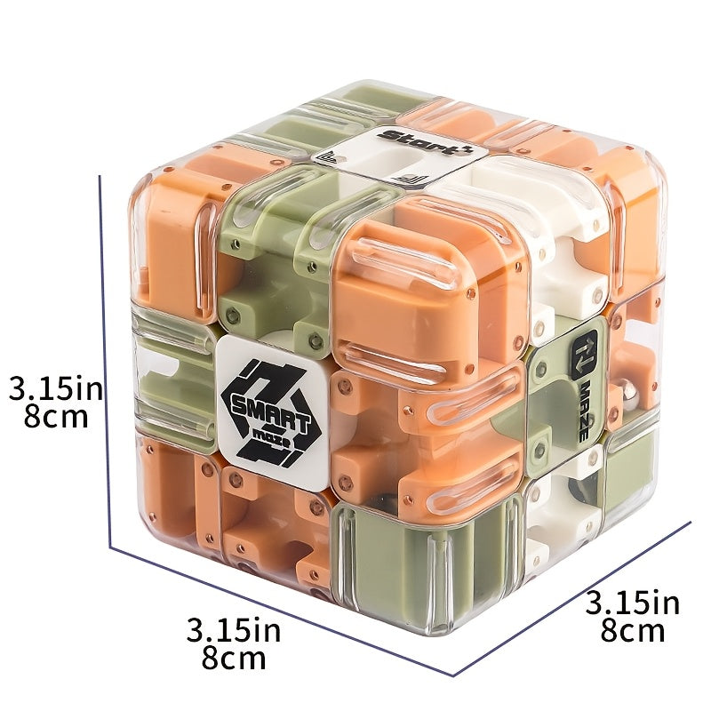 3D Maze Cube Puzzle Educational Toy for Kids Ages 3 Plus Colorful Interlocking Brain Teaser