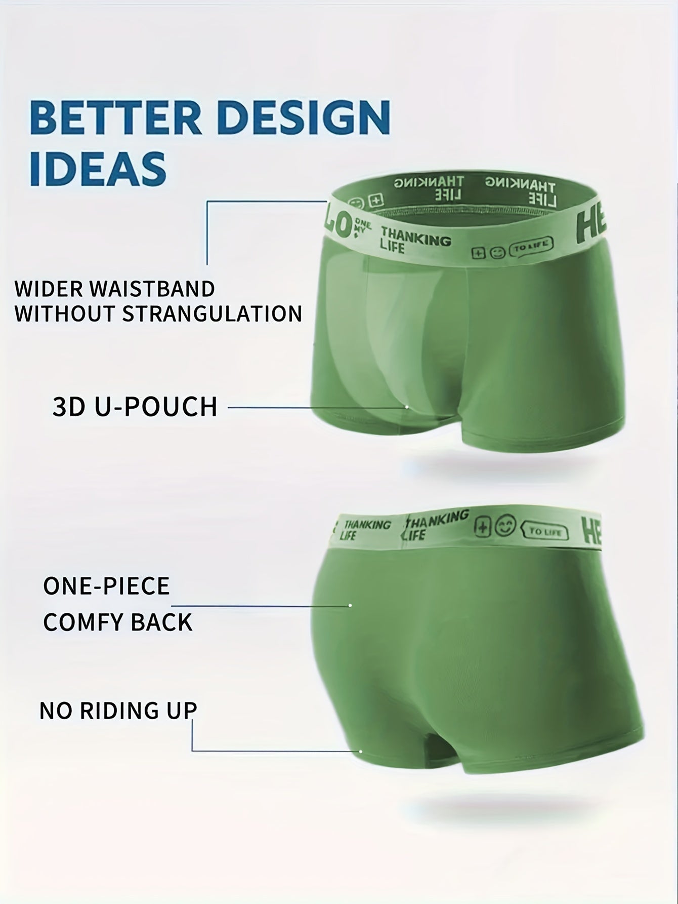 Men's Boxer Briefs Polyester Spandex Mid-Waist Solid Breathable Knit 4-Pack