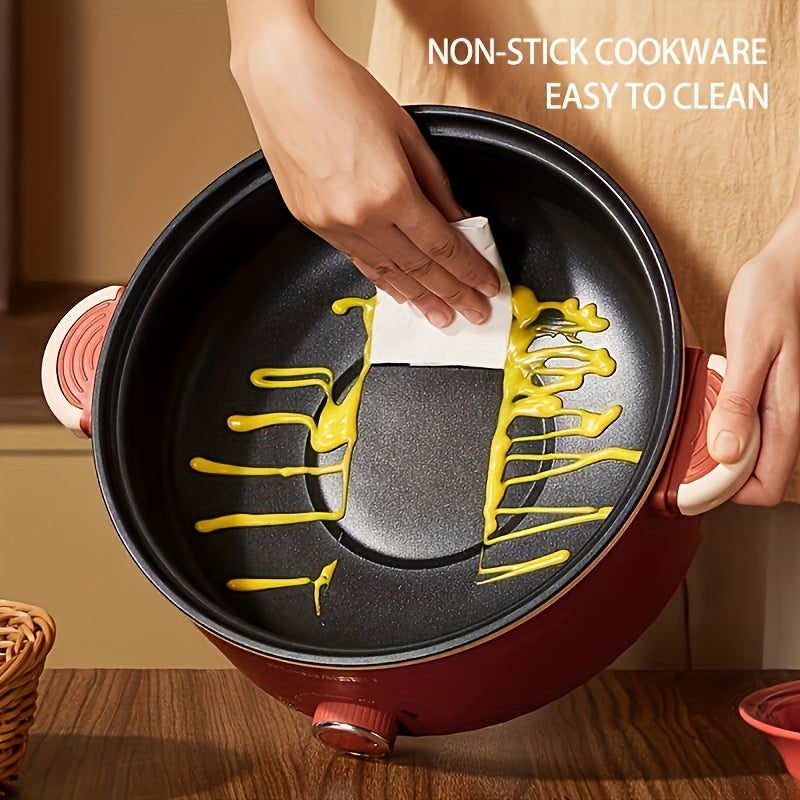 1 dona UAO Elektr taom pishirish qozoni, issiq qozon va qovurish funksiyalari bilan. Katta sig'imli, yopishmaydigan, yotoqxona va uy uchun mos. 220-240V Evropa rozetkasi. Qishki ovqat ta'minoti uchun ideal.