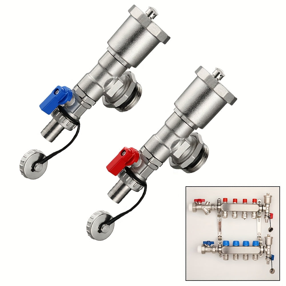Auto Bleed Valve Set for Radiant Floor Heating System with Locking Tails