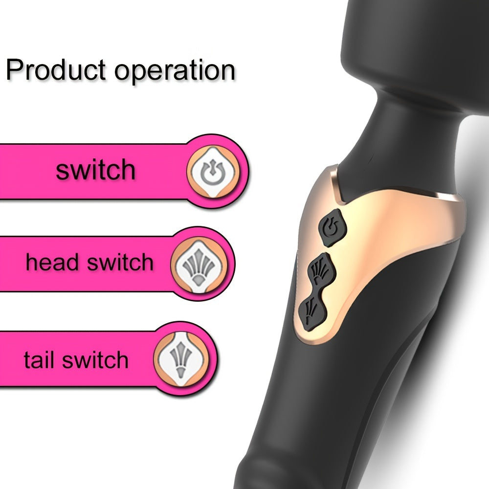 Women Silicone Vibrator Wand with 10 Modes Clitoral and G-Spot Stimulator