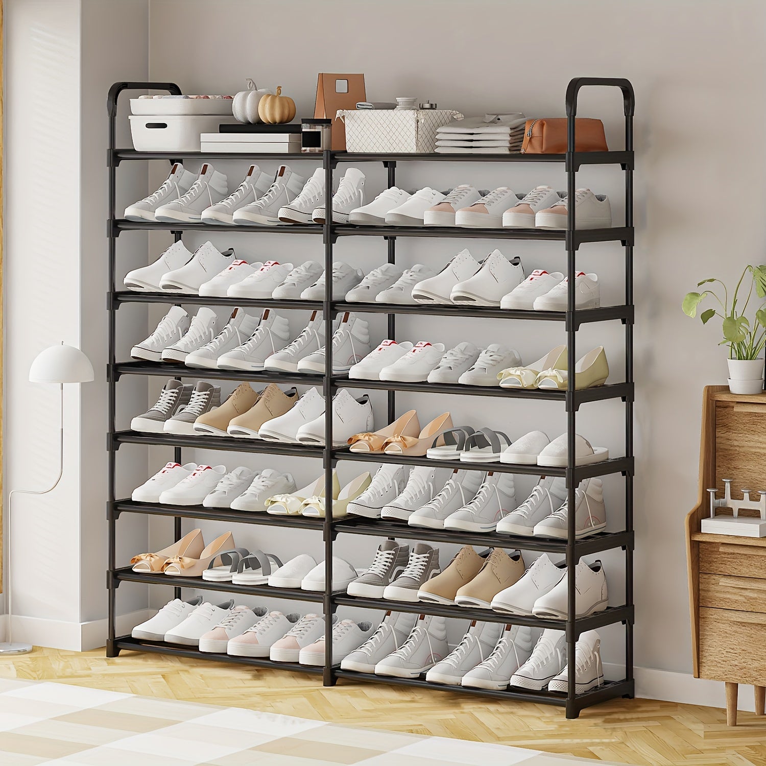 Multi-Layer Iron Shoe Storage Rack for Doorway, Living Room or Bedroom