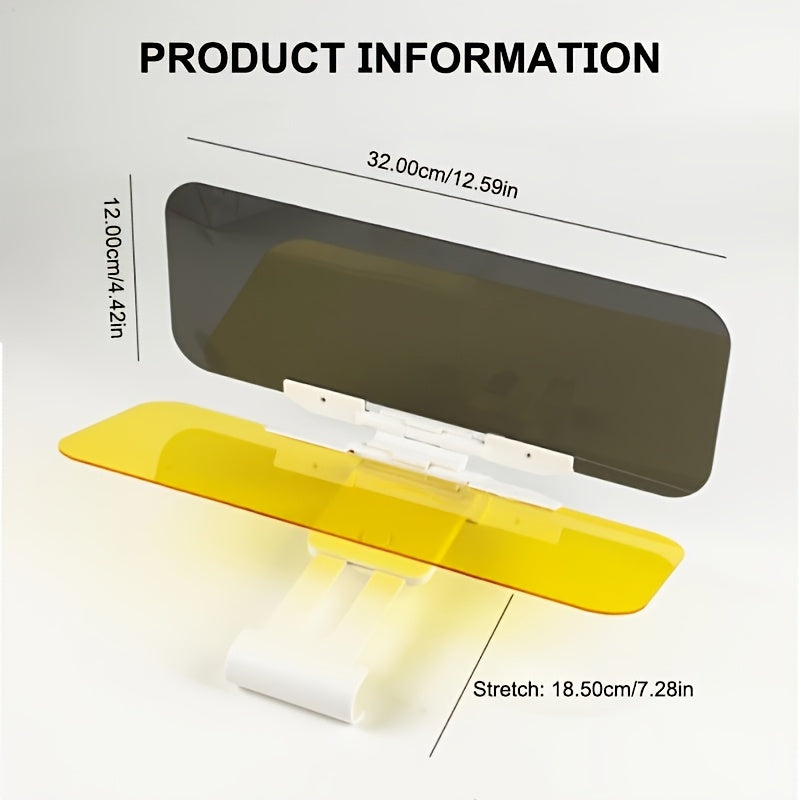 Universal avtomobil quyosh nuri qopqogʻi ikki tomonlama foydalanish uchun anti-chiroyli UV filtri kechqurun ko‘rish uchun sozlanadigan klip
