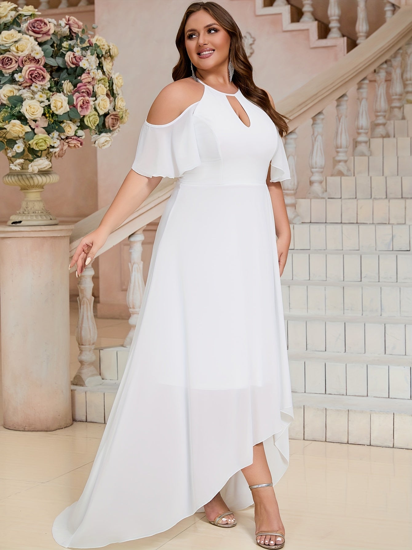 Plus Size Women's Chiffon Maxi Dress Light Mint Green Formal Gown Bridesmaid Wedding