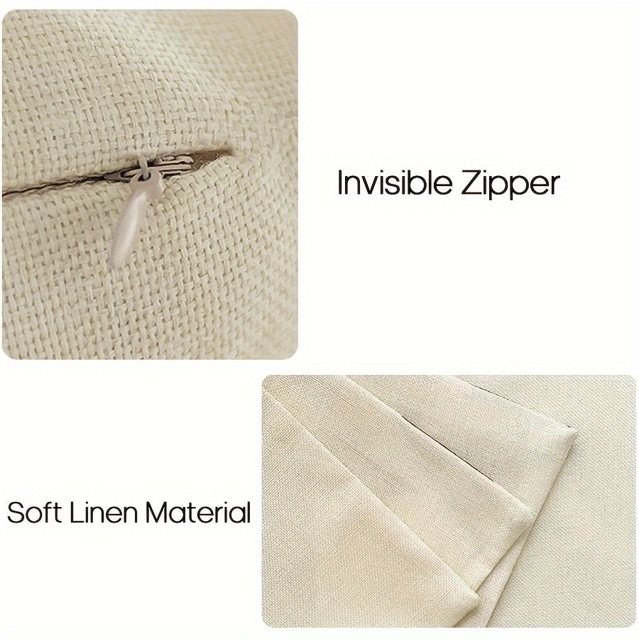 Linen Cushion Cover Floral Throw Pillow Case for Sofa Home Decor 12x20 Inches