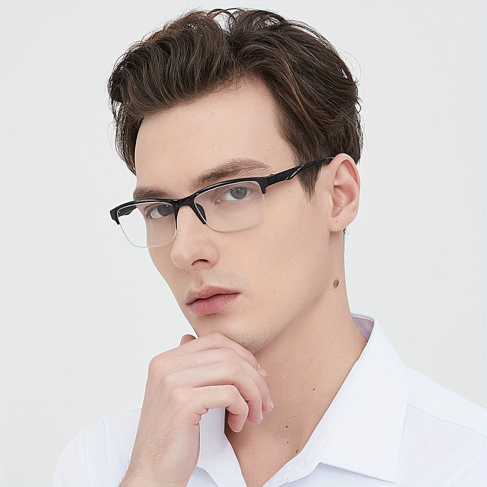 Men Women Black Resin Half Frame Reading Glasses Ultralight Magnification 1.5 1.75 2.0