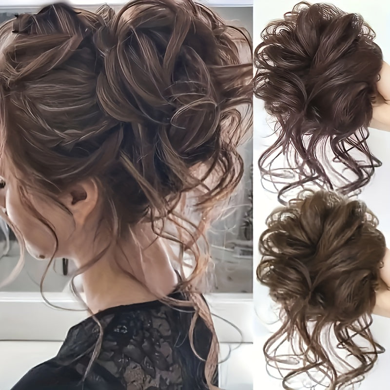 Women's Wavy Curly Synthetic Hairpiece Scrunchies for Tousled Updo