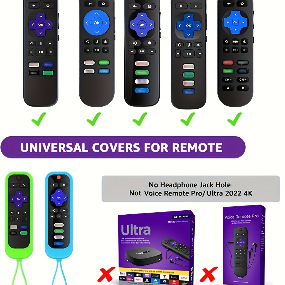Glow in The Dark Silicone Remote Control Cover for Universal Roku TV Stick Remotes