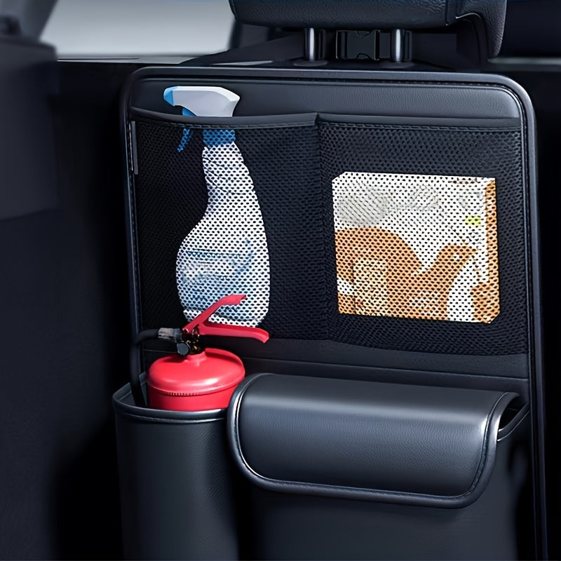 Органайзер для багажника SUV, складной, из PU-кожи, с несколькими отделениями, черный