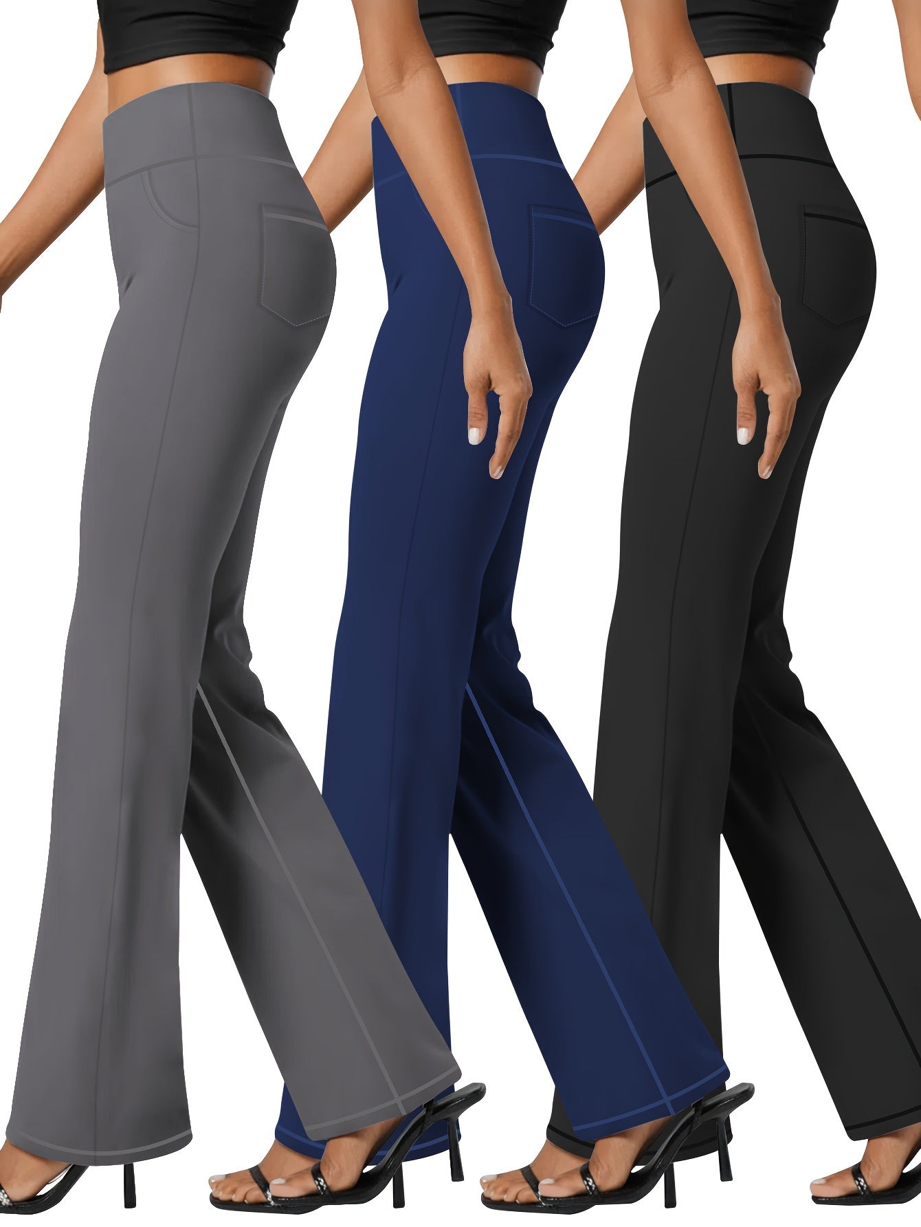 Женские леггинсы для йоги с высокой талией и расклешённым кроем, повседневные спортивные штаны