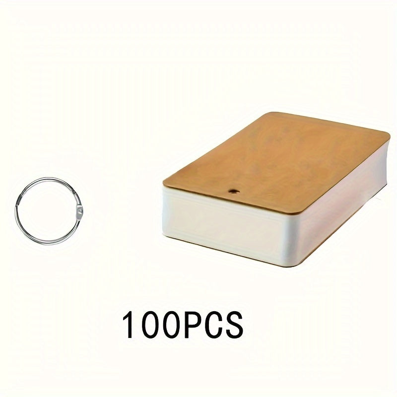 300 ta Kraft Flash Cards bilan Binder halqalar, o'qish va ofis uchun