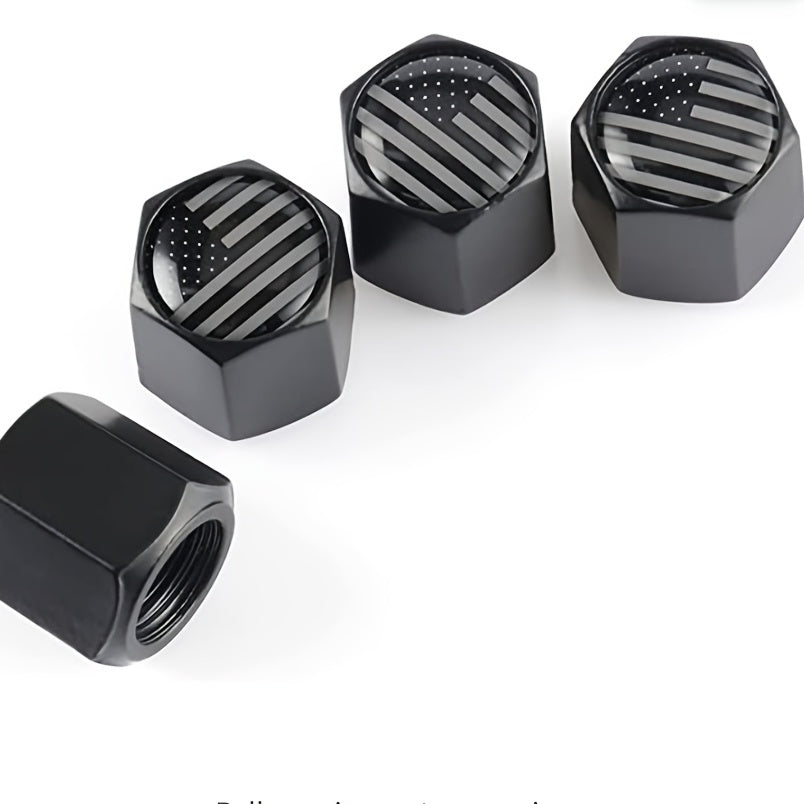 4 Pack American Flag Tire Valve Stem Caps Metal Anti-Rust for Cars Bikes Trucks
