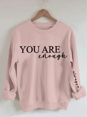 Plus Size Women's Green Sweatshirt Cozy Crew Neck Pullover with Heart Design