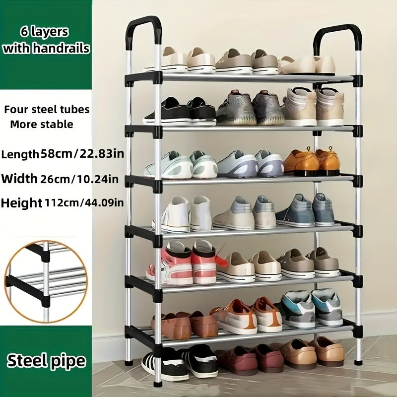 Multi-Layer Shoe Rack with Golden Connectors for Entryway and Bedroom Storage