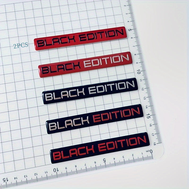 Car Logo Stickers Black Aluminum Alloy Limited Edition Pair