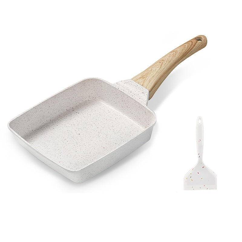 Japanese Style Tamagoyaki Pan Set Non-Stick Silicone Omelette Cookware with Wooden Handle