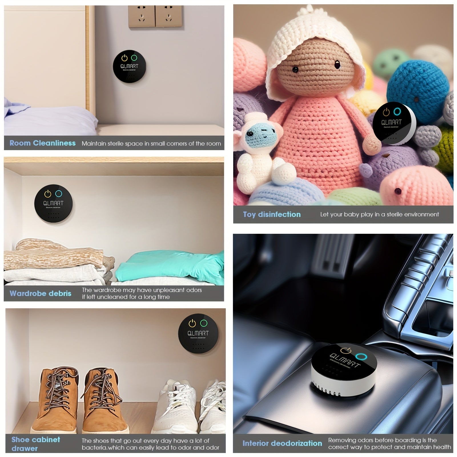 Small Portable Ozone Air Purifier for Home and Car Odor Removal