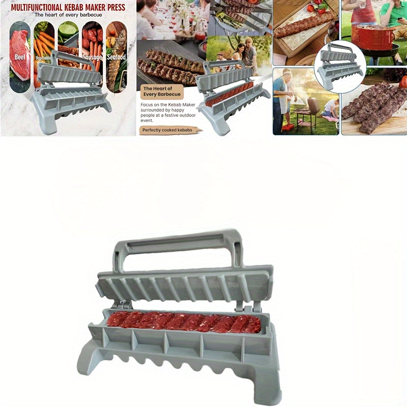 1 dona Oson Kebab Tayyorlagich - Yagona Qator Plastik Shish Mold, Oziq-ovqat uchun xavfsiz va oson BBQ uchun portativ, Oshxona jihozlari va aksessuarlar