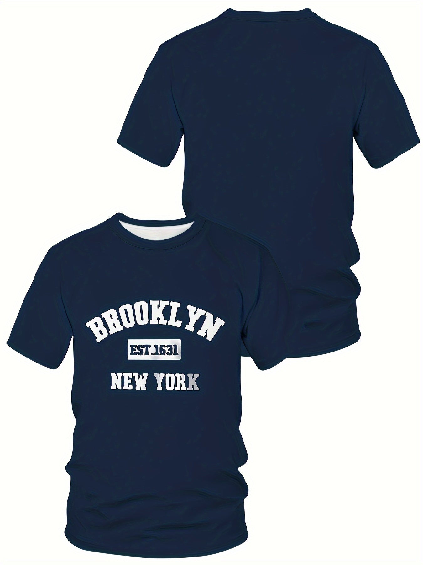 Мужская футболка большого размера из полиэстера с принтом, вдохновленным Бруклином, короткий рукав, повседневный спортивный топ