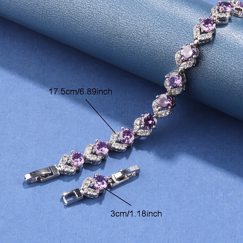 Women’s Jewelry Set with Synthetic Gemstones Silver Plated Necklace Earrings Ring Bracelet for Weddings Parties