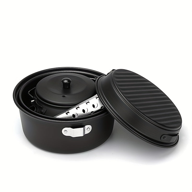 Durable Aluminum Cookware Set Non-Stick Frying Pan Kettle Camping Outdoor