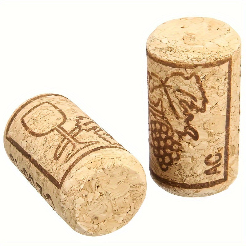 Natural Wine Corks Set of 100 with Engraved Designs for Sealing and Preservation