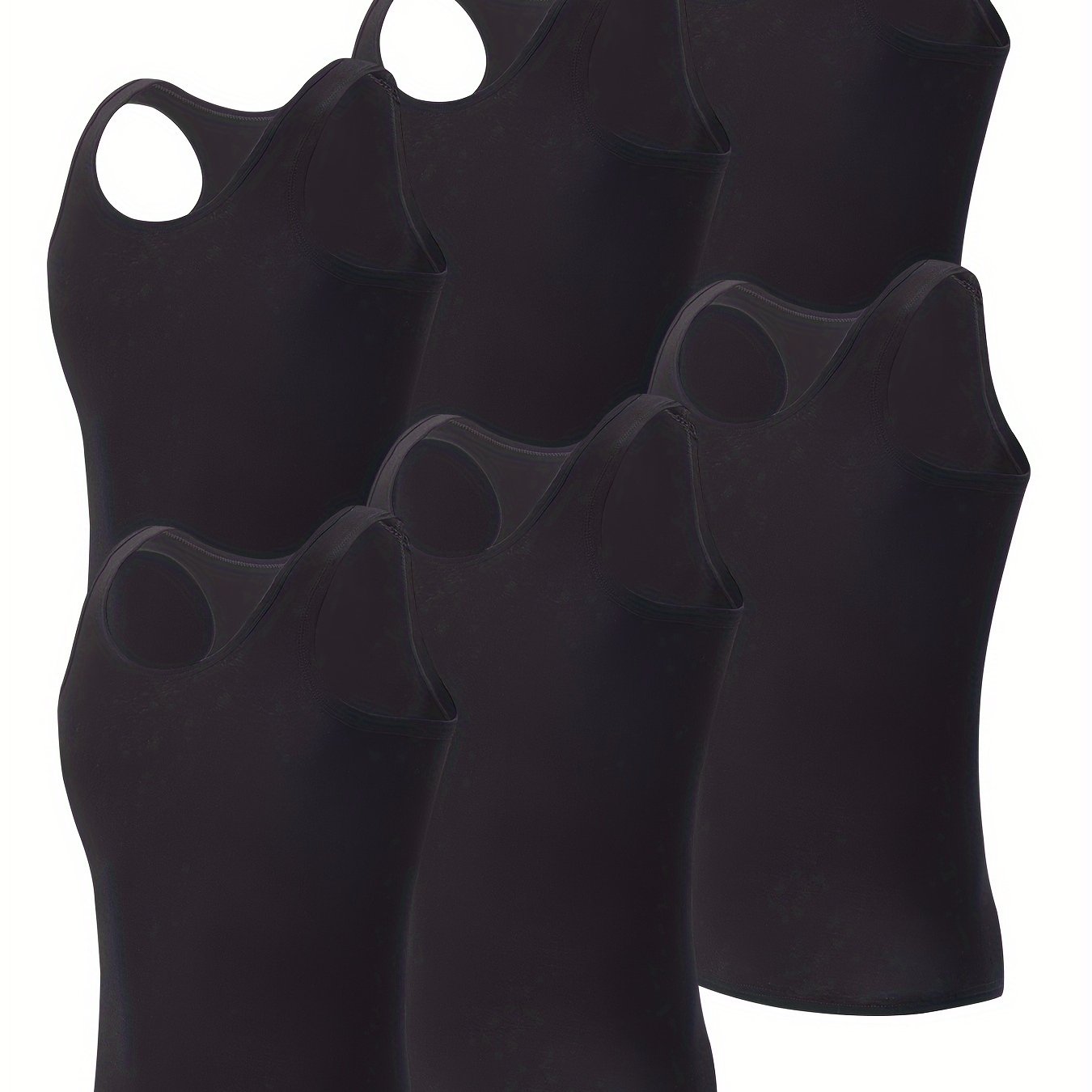 Men's Cotton Tank Tops Pack of 6 Breathable Sleeveless Crew Neck for Men