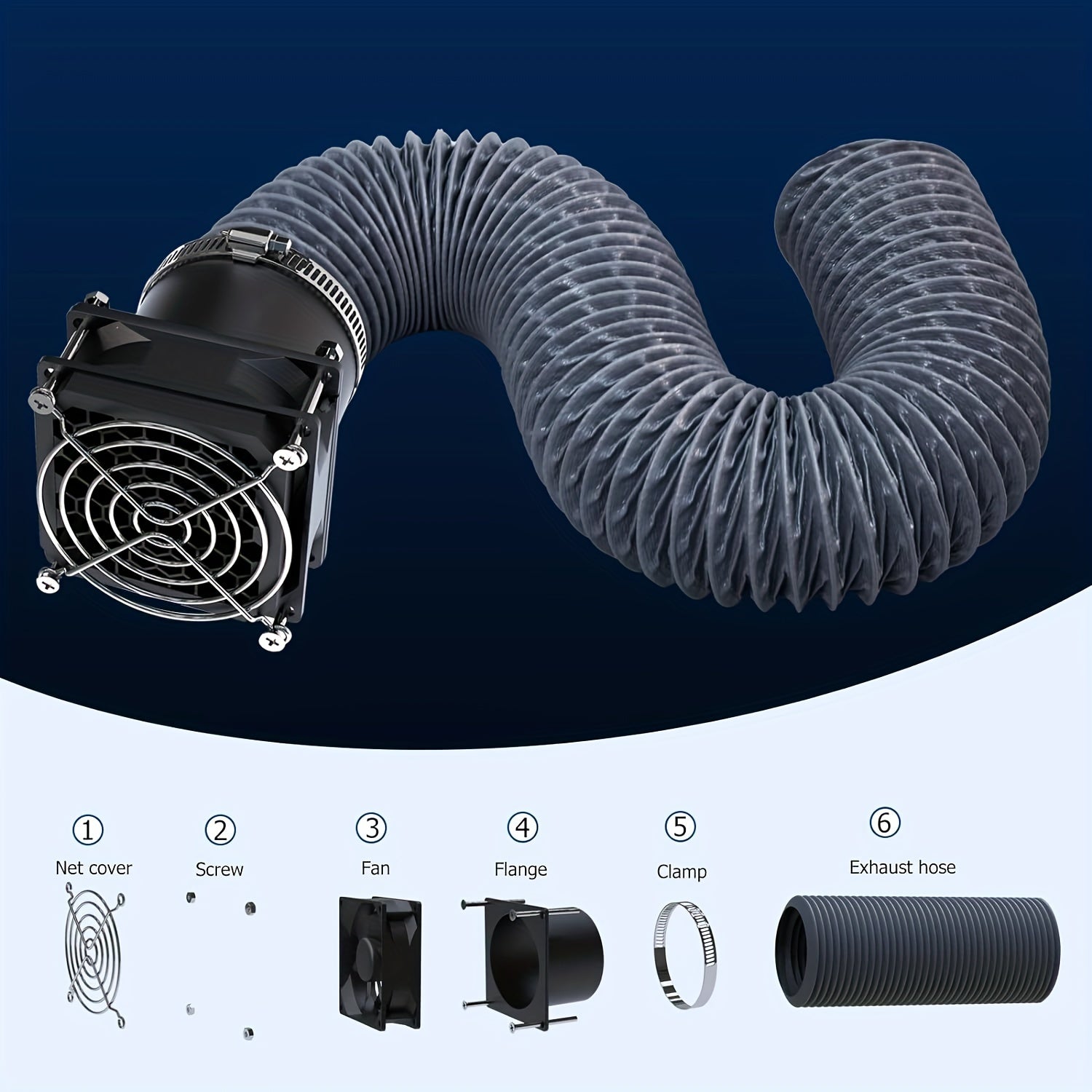 Kit de extracción de humos con ventilador para carcasa de impresora 3D, USB, bajo nivel de ruido, tubo de plástico duradero