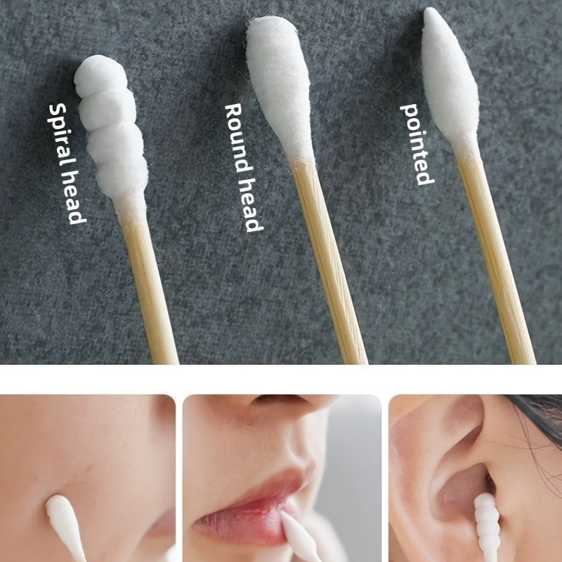 Box of 500 Unscented Double-Headed Disposable Swabs for Ear Cleaning Makeup Removal