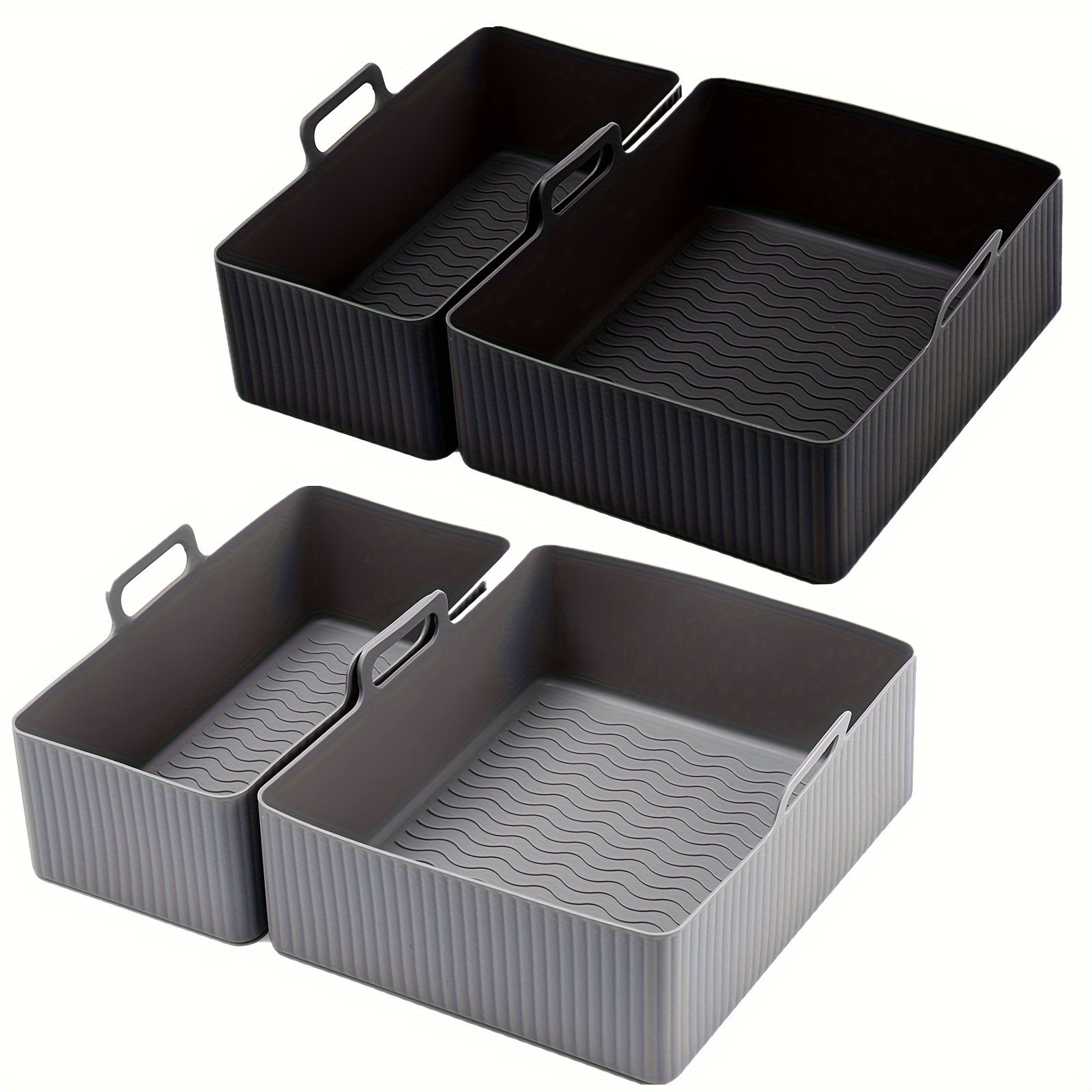 Rejillas de horno para freidora de aire grandes y pequeñas con molde de cesta de silicona, tapete para pizza y repuesto