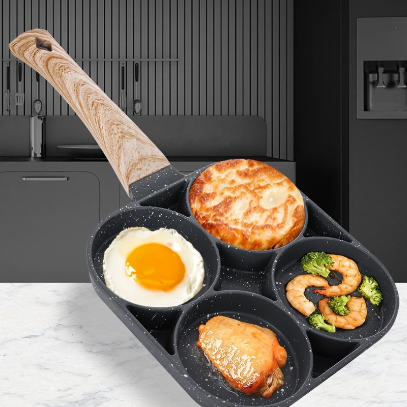 Non-Stick Omelette Pan with 4 Holes for Egg Dumplings Hamburgers and Steaks