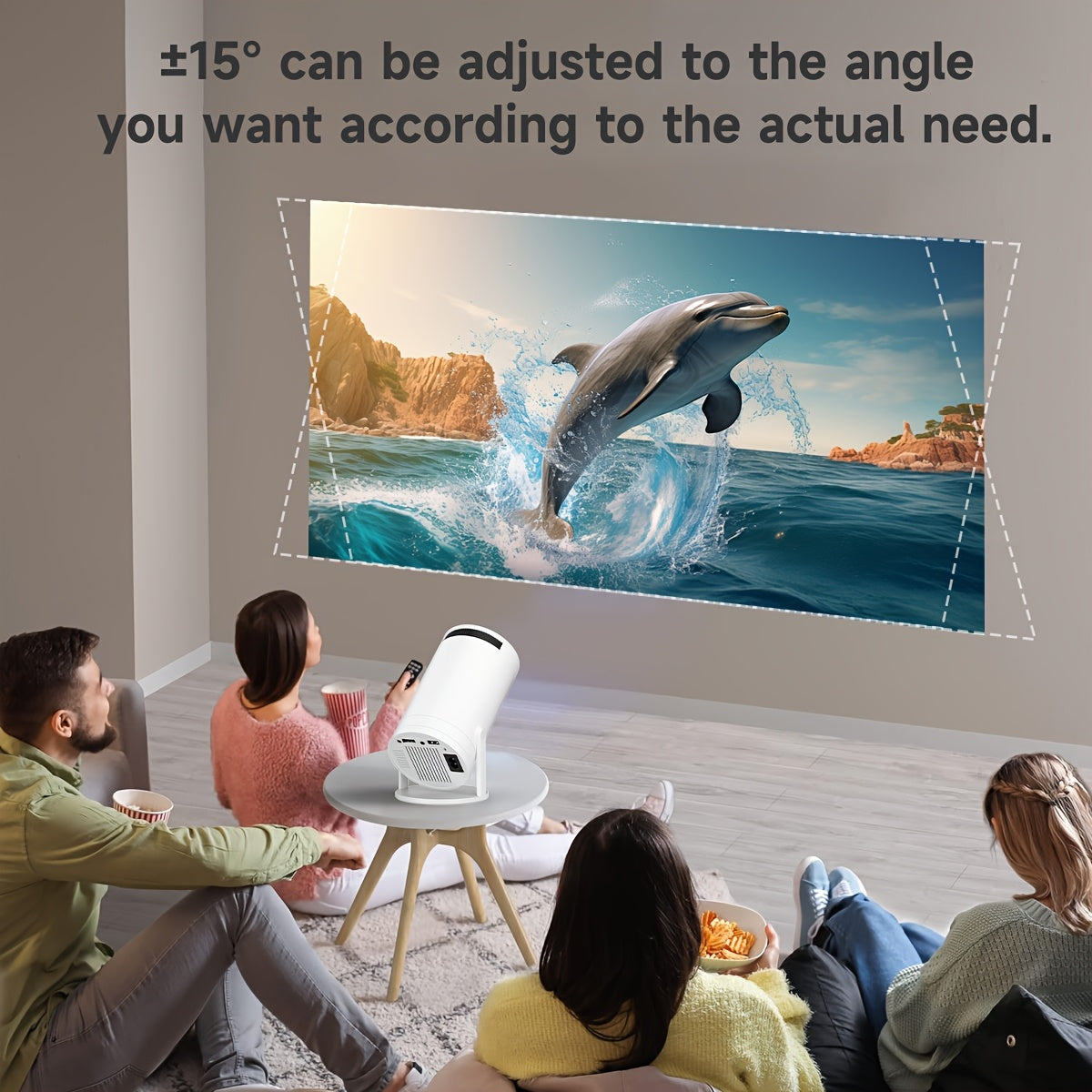 XYA S100 Portativ 4K Proyektor, 5G WiFi va Simsiz, 3000+ Lumen Yorqinlik, Masofadan Boshqarish, Kiyestone Qo'llab-quvvatlash, Aylanadigan Kiyestone, HDTV/USB/AV bilan Mos, Oq rang.