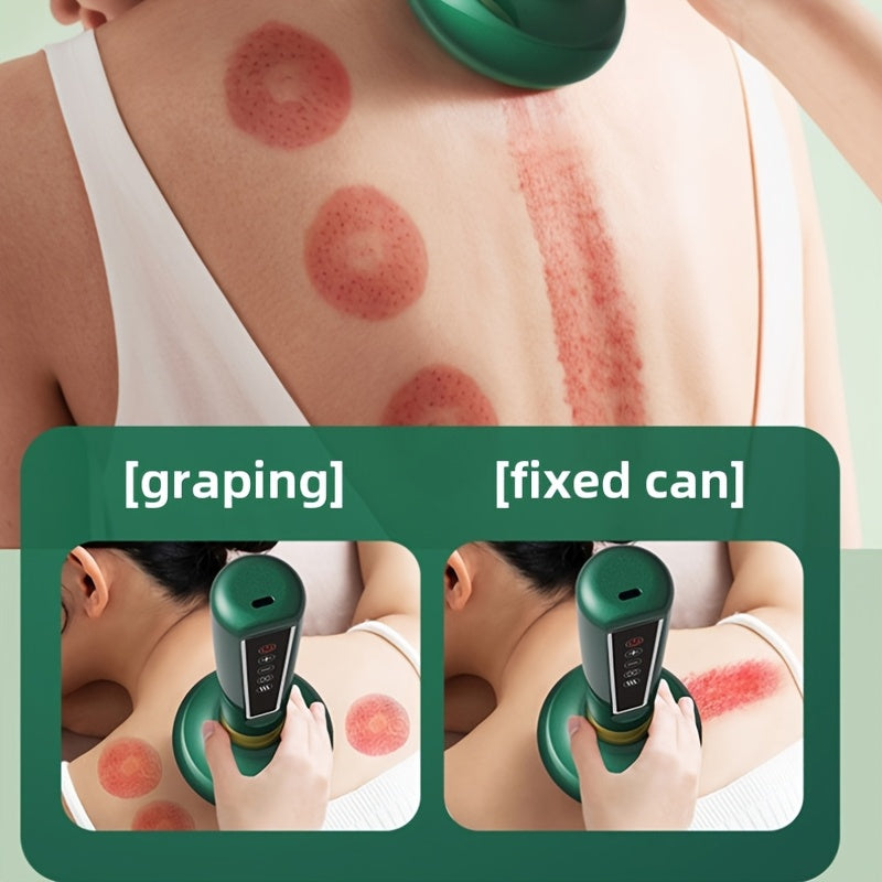 Electric Cupping Massage Device with Adjustable Power Levels and Heating Scraping